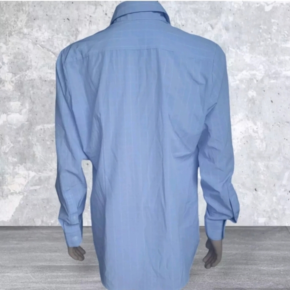 Mizzen Main Shirt Mens XL Blue Striped Leeward Trim Fit Dress Preppy Business - Picture 2 of 13